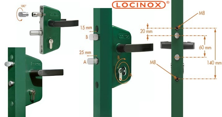 LOCINOX Drehtorschloss LAKQ4040 - Sicherheitsschloss Für Gartentore 40-60mm